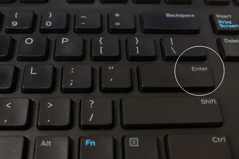 The enter key on a keyboard Stock Photos