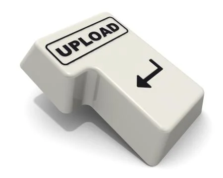 The enter key labeled upload word Ilustração Stock