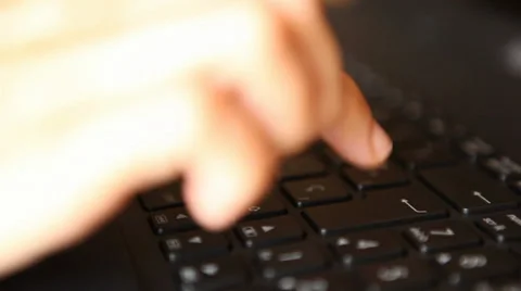 Enter Key on Laptop Keyboard Stock Footage 38903020