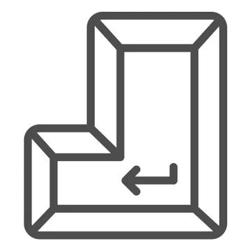Enter key line icon. Enter button vector illustration isolated on white Stock Illustration