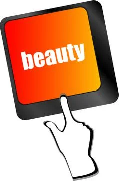 Enter keyboard key button with beauty word on it, Stock Illustration