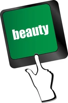 Enter keyboard key button with beauty word on it, Stock Illustration