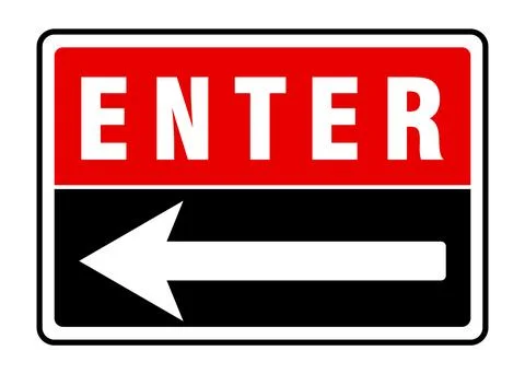 Enter (Left Arrow) Sign, enter sign Illustrazione stock