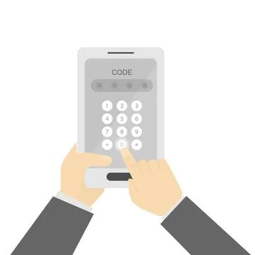 Enter numbers on the virtual numeric keypad of your smartphone or tablet. A m 库存插图