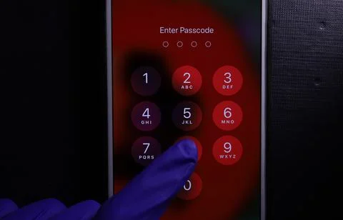 Enter passcode security system concept. Foto stock
