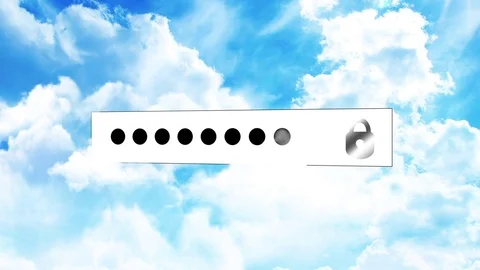 Enter Password In The Cloud Stock Footage 81791568