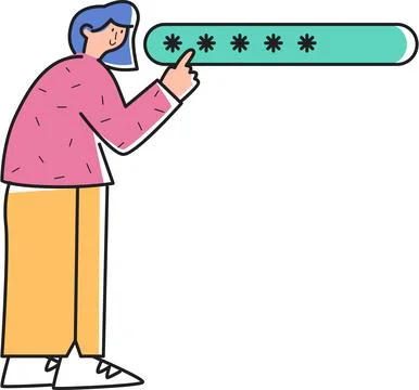 Enter the Password in the Form of Stars in the Box Illustration - Security &amp; Stock-Illustration
