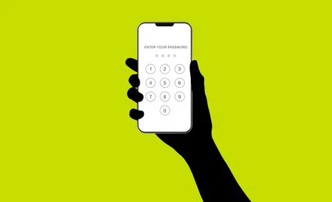 Enter Password Lockscreen Stock Illustration