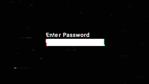 Enter password login screen, glitch animation on a black background Stock Footage 163921807
