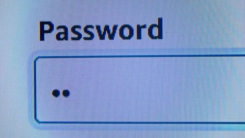 Enter password on PC, Log in Close up of computer screen entering correct Stock Footage 295225984