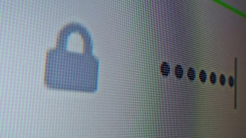Enter password on PC, Log in Close up of computer screen entering correct Stock Footage 295226280