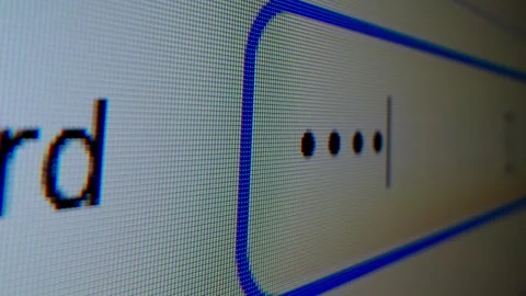 Enter password on PC, Log in Close up of computer screen entering correct Stock Footage 295380593