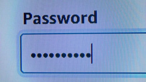 Enter password on PC, Log in Close up of computer screen entering correct Stock Footage 295876349