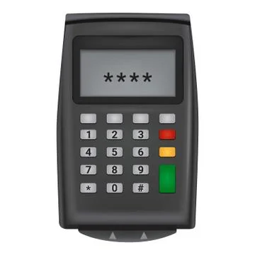 Enter pin code credit card icon, realistic style 库存插图