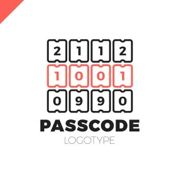 Enter pin code or password icon. Security number logo Stock Illustration