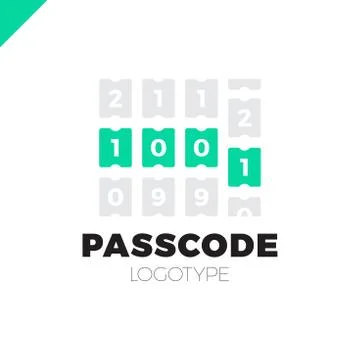 Enter pin code or password icon. Security number logo Stock Illustration