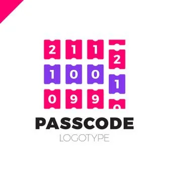 Enter pin code or password icon. Security number logo Stock Illustration