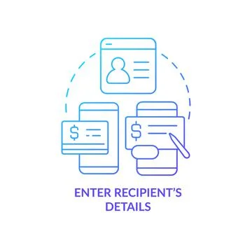Enter recipient information blue gradient concept icon Stock-Illustration