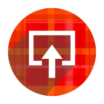 Enter red flat icon isolated.. 库存插图