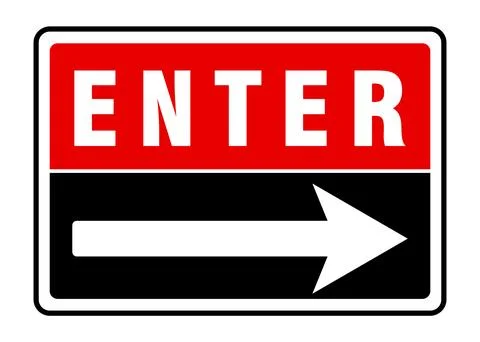 Enter (Right Arrow) Sign, enter sign Illustrazione stock