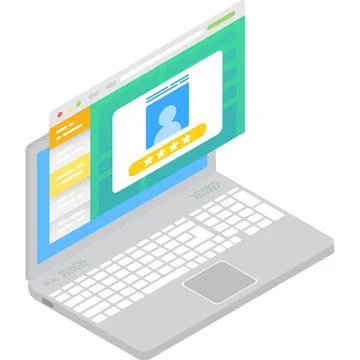 Enter security password vector 3d icon isolated Stock Illustration