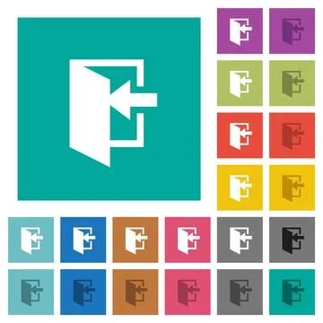 Enter square flat multi colored icons Ilustración de archivo