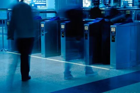 Enter subway station Foto stock