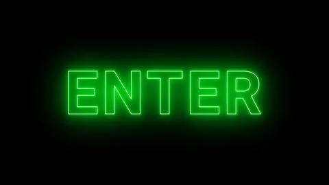Enter text with neon glow effect black background Foto stock