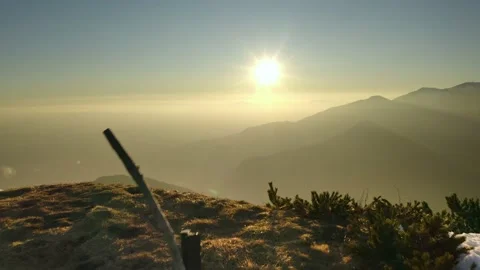 Enter Through The Hiking Road Exit on Top of The Mountain. Stock Footage 168253280
