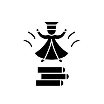 Enter the university black icon, vector sign on isolated background. Enter the Illustrazione stock