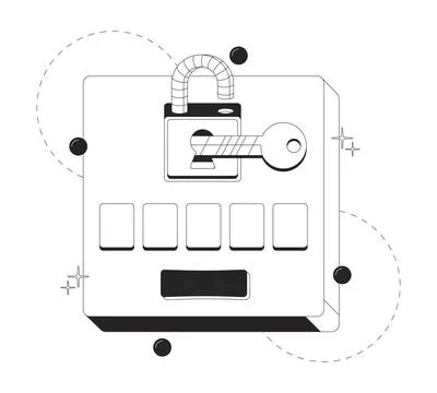 Enter verification code clean onboarding illustration Illustrazione stock
