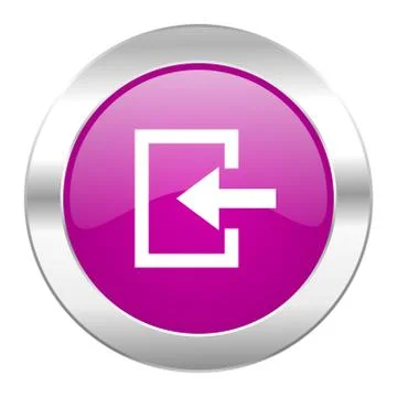 Enter violet circle chrome web icon isolated. Ilustración de archivo