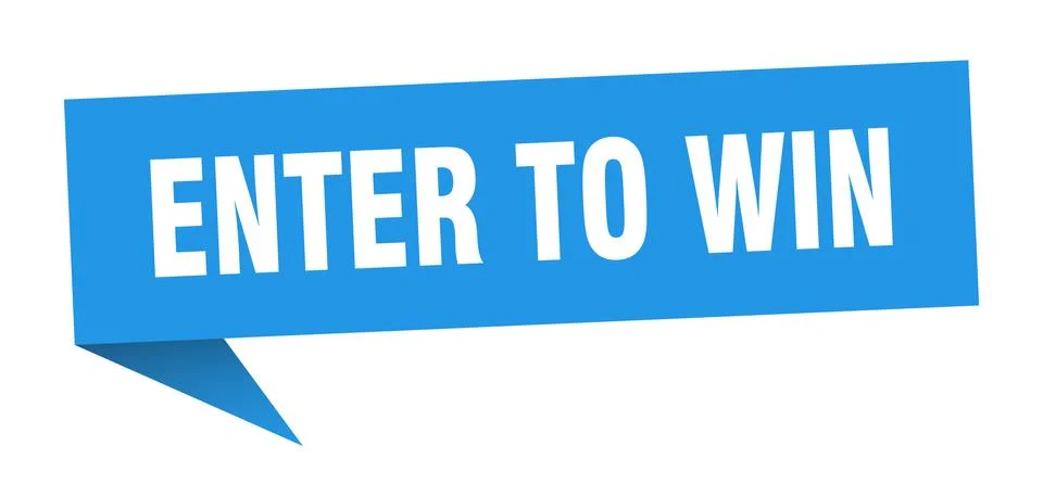 Enter to win banner. enter to win speech bubble. enter to win sign Illustrazione stock