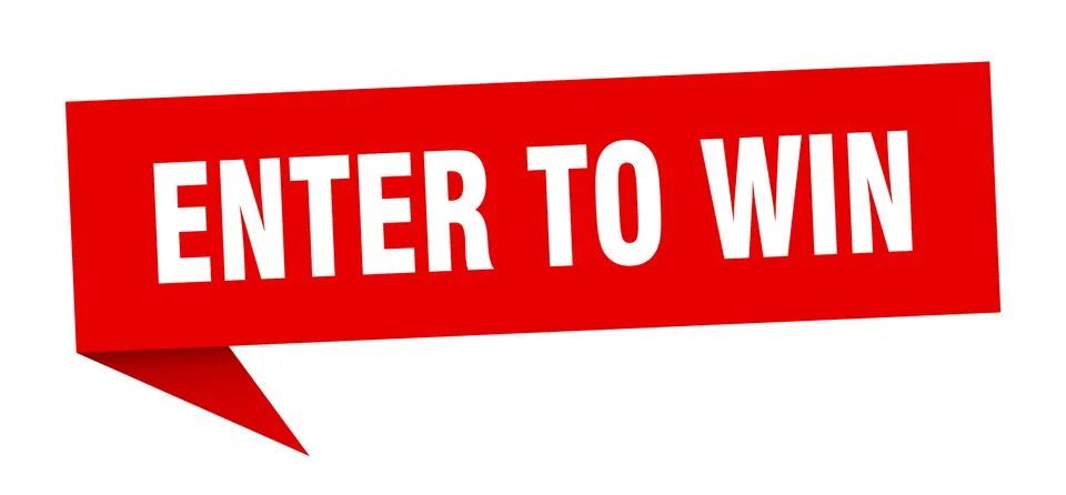 Enter to win banner. enter to win speech bubble. enter to win sign Illustrazione stock