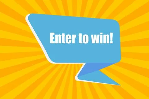 Enter to win banner icon. Andvertisement illustration symbol. Sign speak ch.. Stock Illustration