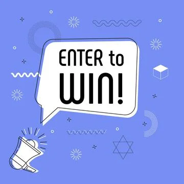 Enter to win in bubble vector on bright background. Comic speech bubble. Stock Illustration
