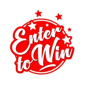Enter to win on circle bubble Illustrazione stock