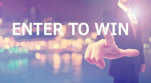 Enter To Win concept with businessman Ilustración de archivo