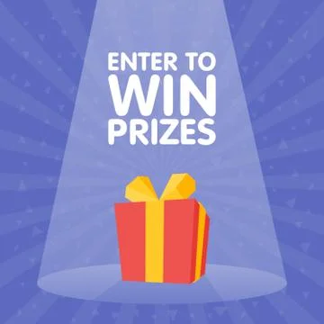 Enter to win Gift Prize red box spotlight vector illustration 库存插图