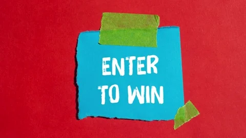 Enter to win message written on ripped torn paper background. Conceptual En.. Stock Footage 344550323