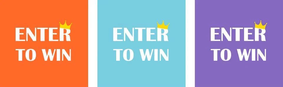 Enter to win poster set design template Stock Illustration