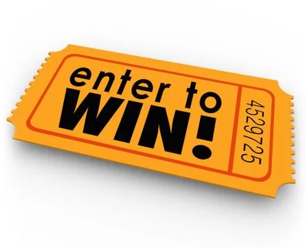 Enter to win raffle ticket winner lottery jackpot Stock Illustration