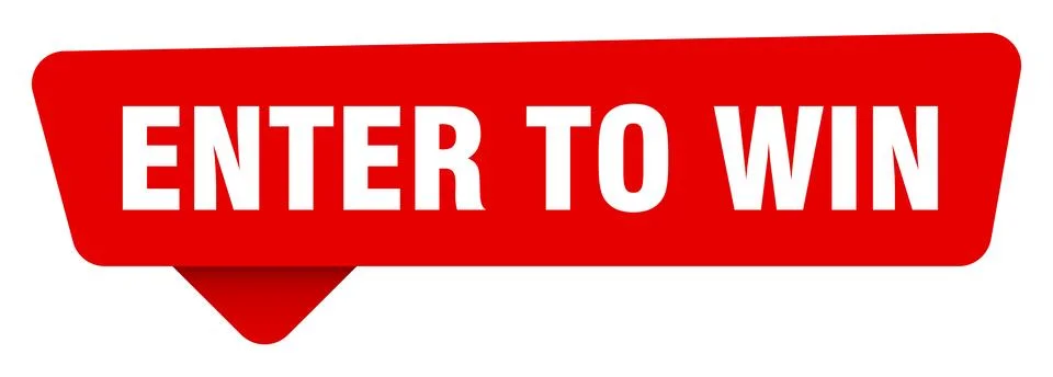 Enter to win red sticker isolated on transpatent background. enter to win sig Stock Illustration