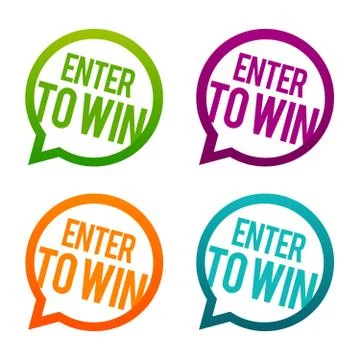 Enter to win round Buttons. Circle Eps10 Vector. Stock Illustration