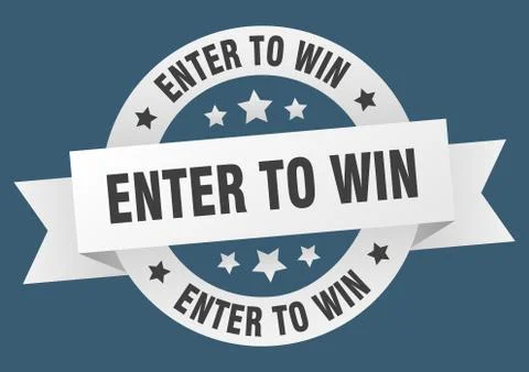 Enter to win round ribbon isolated label. enter to win sign Stock Illustration