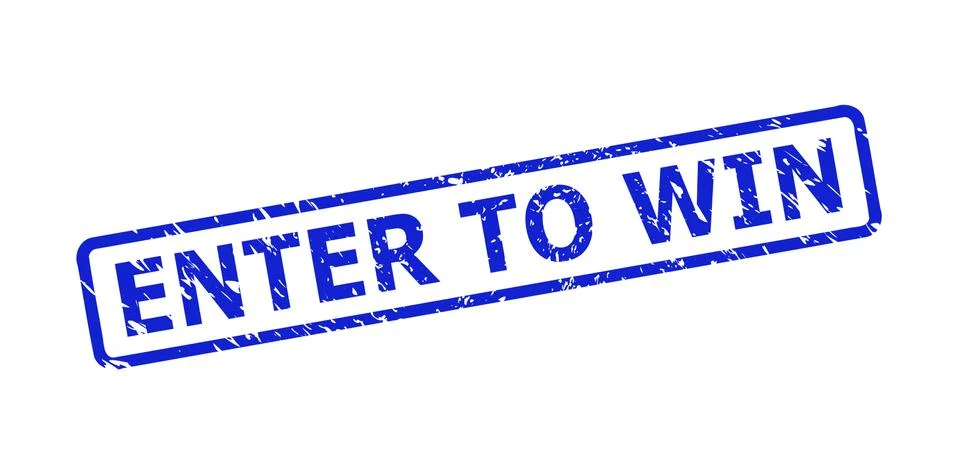 ENTER TO WIN Stamp with Distress Surface and Rounded Rectangle Frame 스톡 일러스트