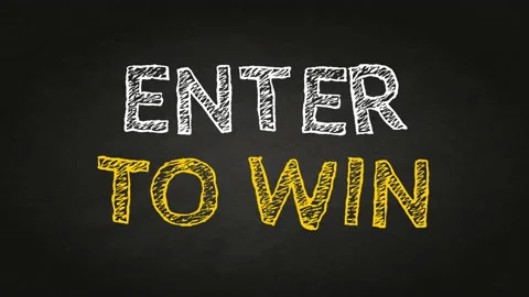 Enter to win text - Hand drawing text on blackboard animation Stock Footage 189912593