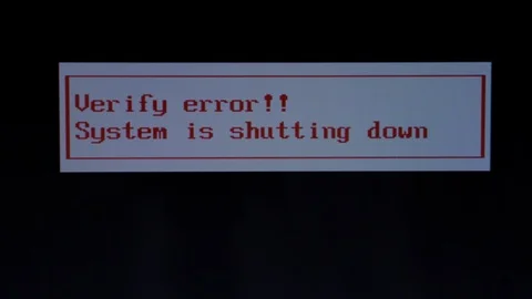 Enter wrong password. Logging in verify error. System is shutting down message Stock Footage 125150440