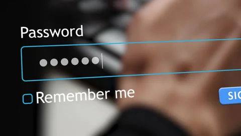 Enter your password in the website form using a keyboard on a computer 스톡 동영상 334022123