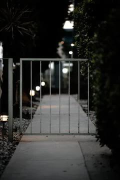 Enterance gate at night Fotos de archivo